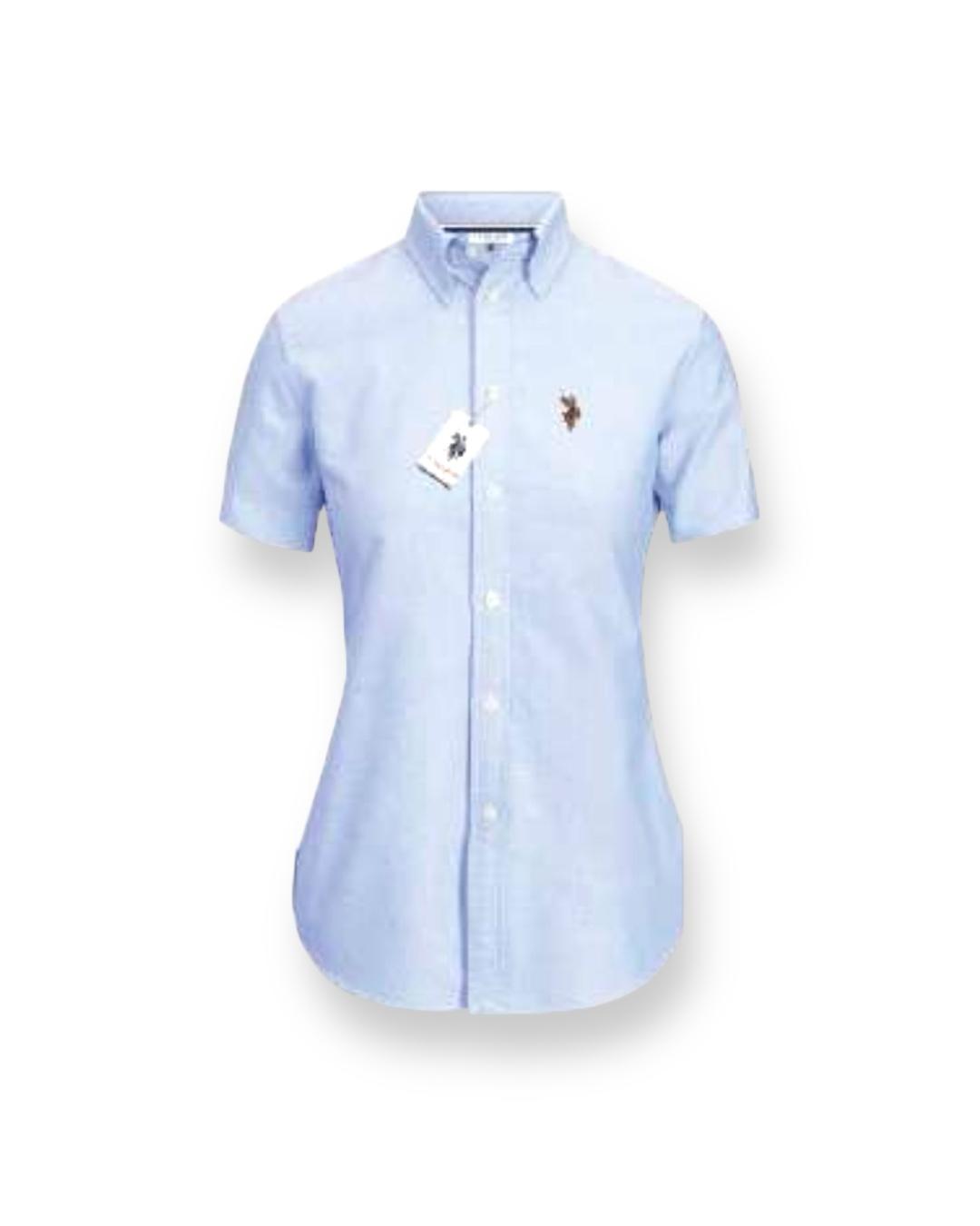 Us Polo Blusa Manga Corta Celeste Pastel Classic Fit