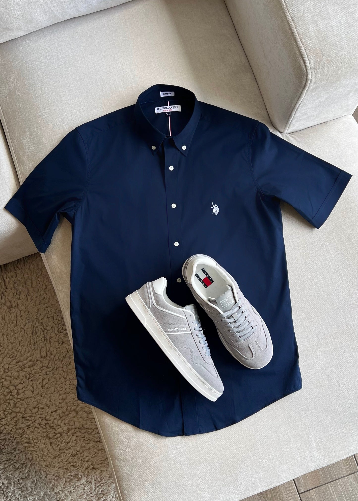 Us Navy Blue Short Sleeve Polo