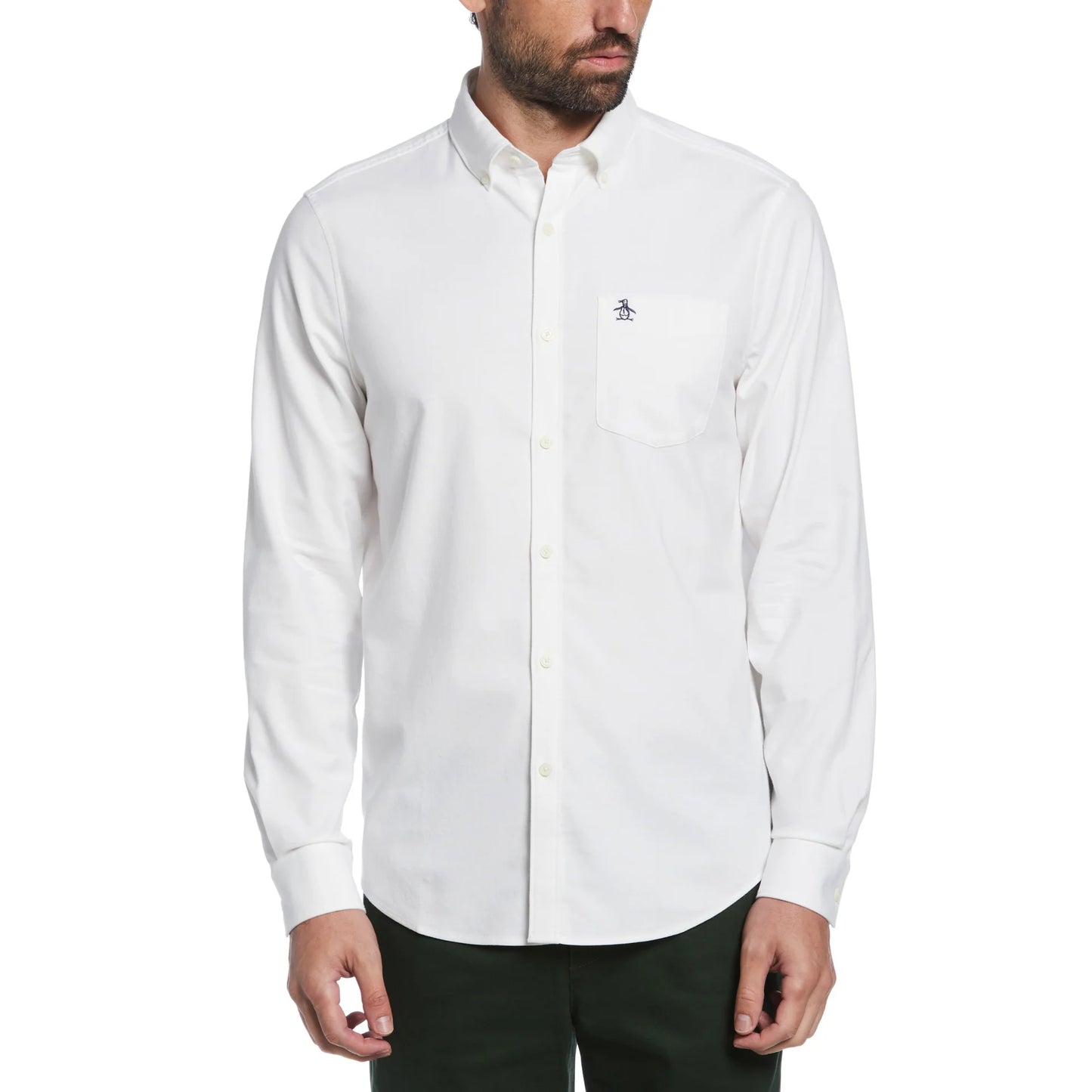 Penguin Camisa Manga Larga Oxford blanca