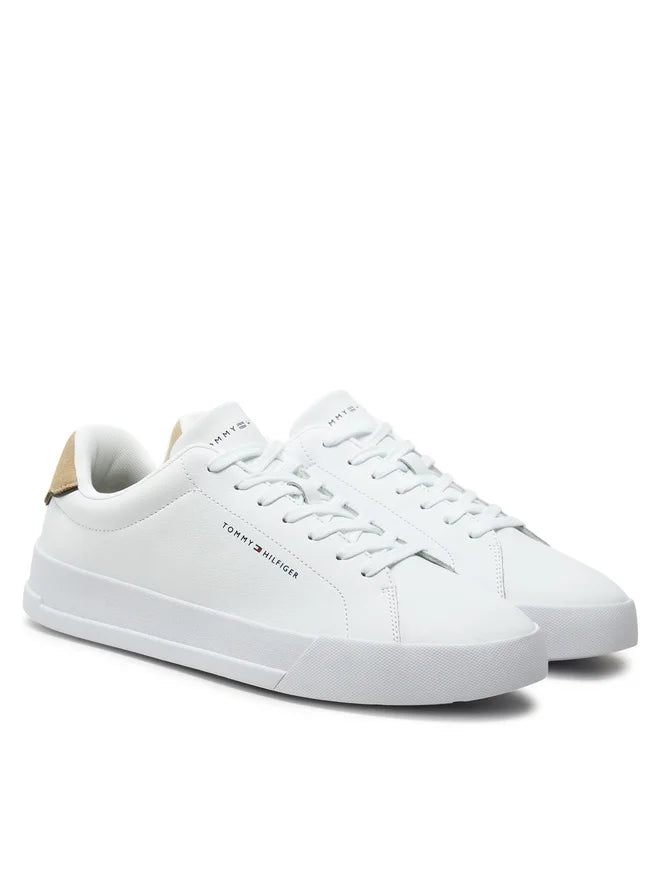 Tommy Hilfiger Sneaker Court Detail White/Sandal Wood