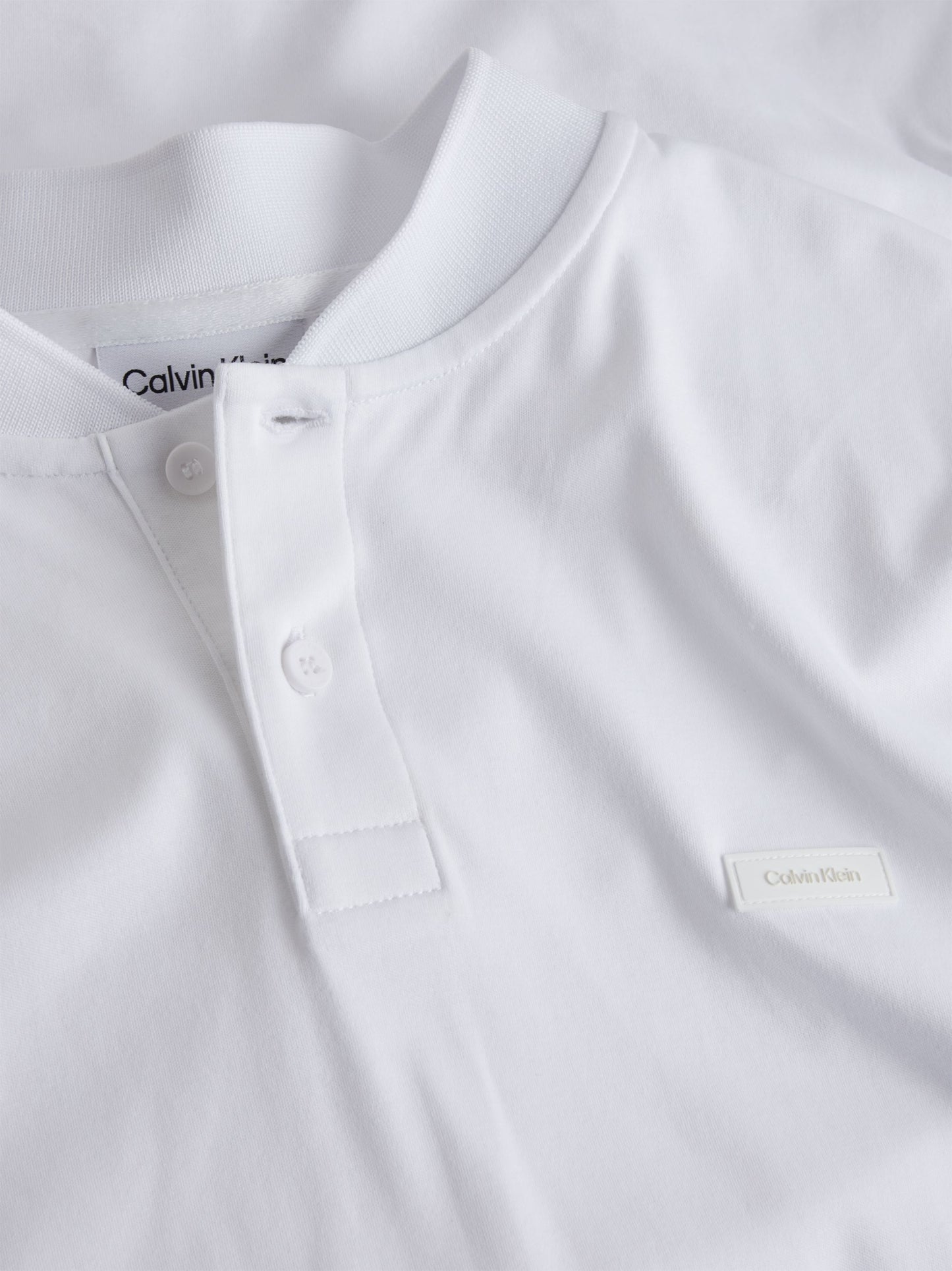 Camisa Calvin Klein Tipo Polo Cuello Chino Blanco