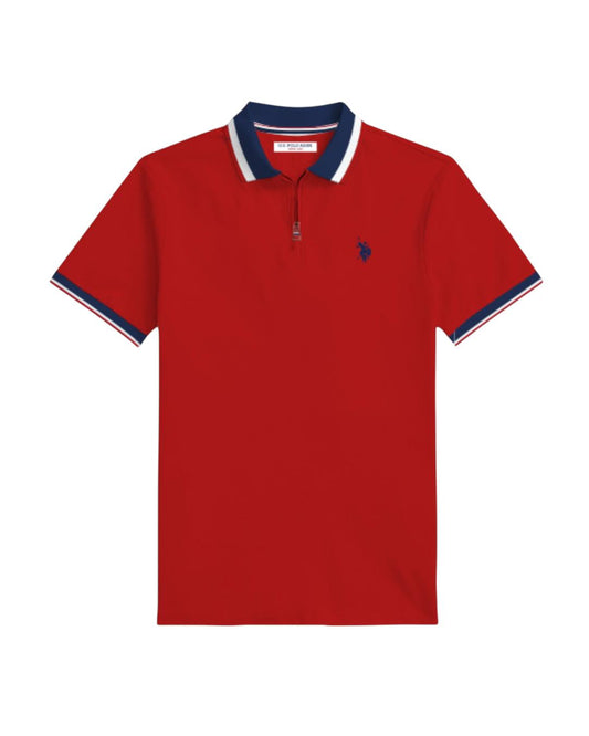 Us Polo Tipo Polo Roja Franja Gruesa