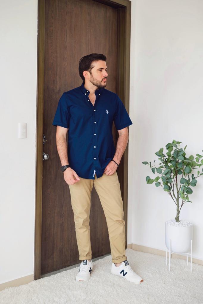 Us Navy Blue Short Sleeve Polo