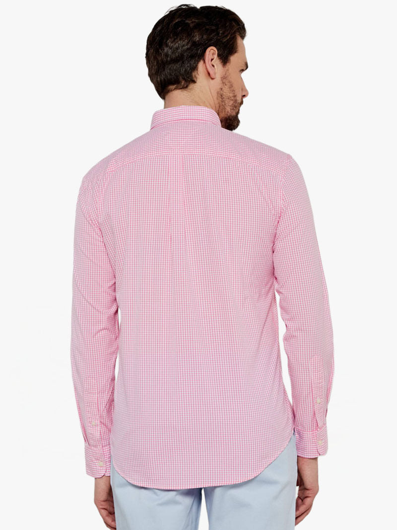 Tommy Hilfiger Camisa Manga Larga Flex Cuadros Rosa
