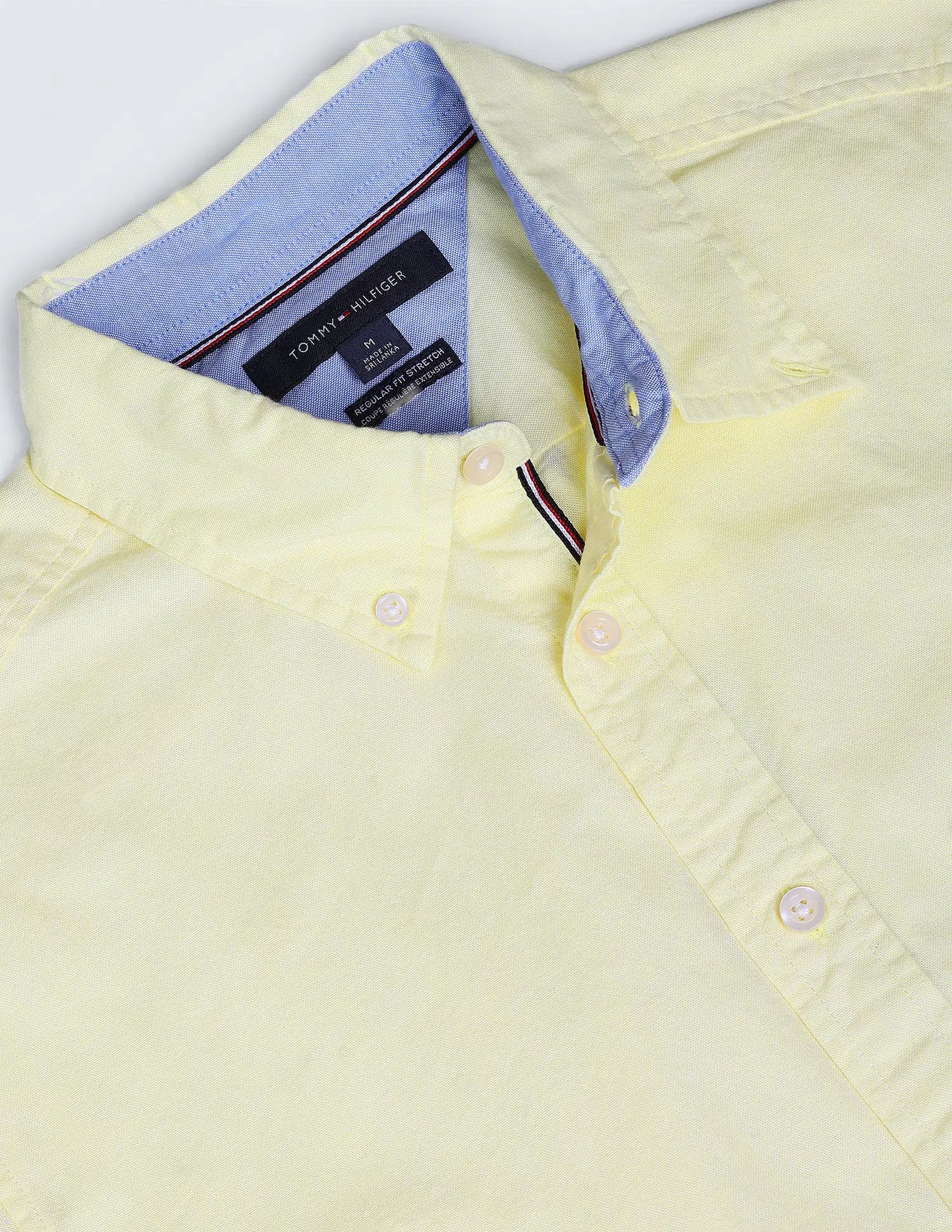 Camisa Tommy Hilfiger Manga Larga Amarillo Pastel