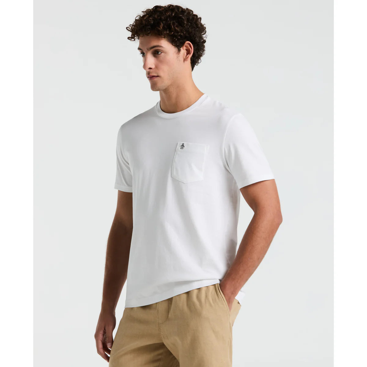 Penguin T Shirt Bolsillo Moda Blanca
