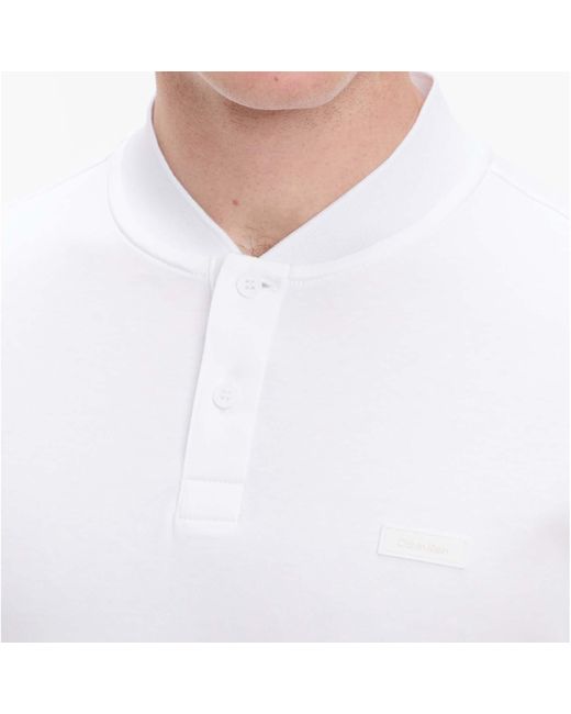 Camisa Calvin Klein Tipo Polo Cuello Chino Blanco