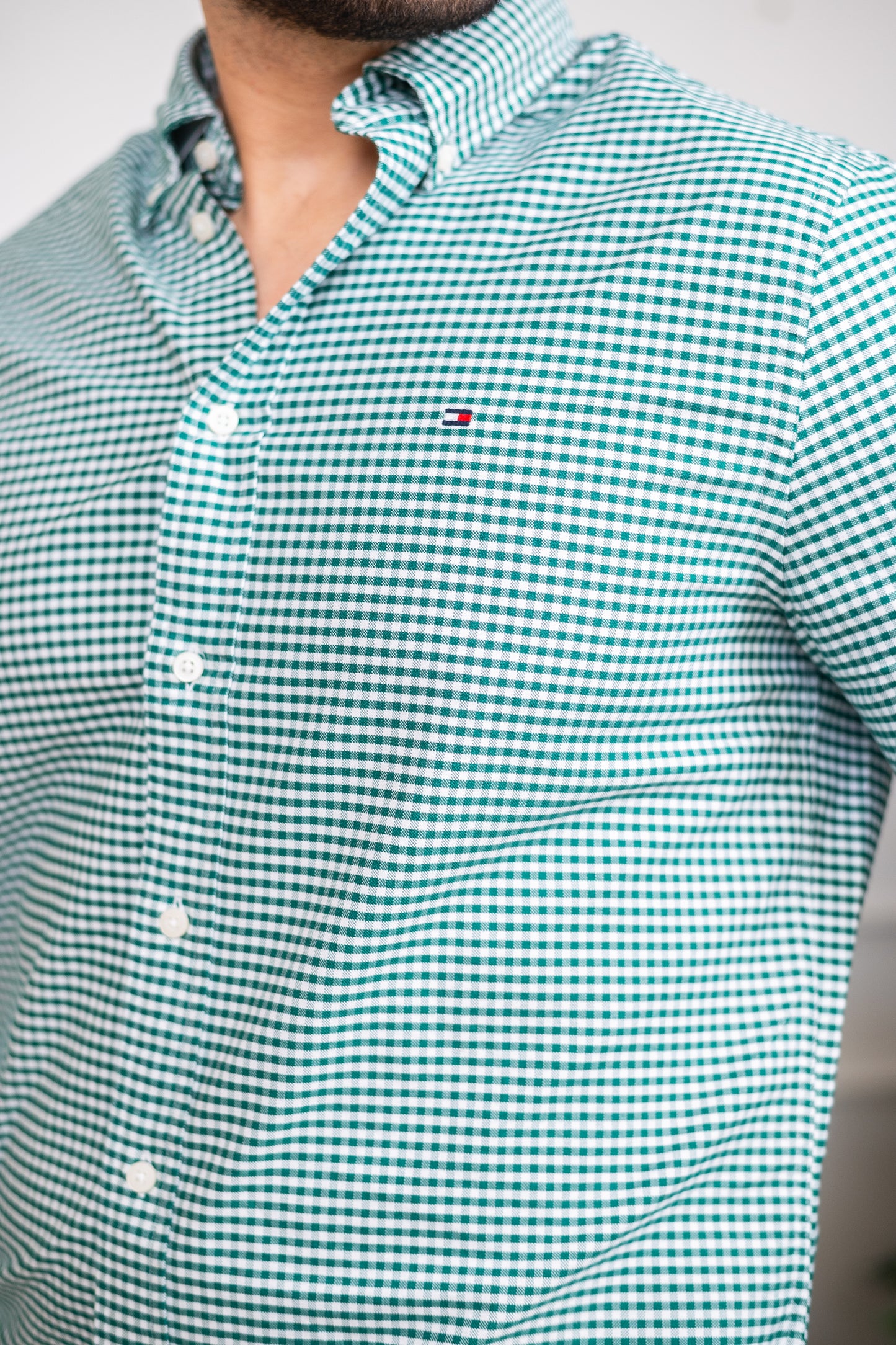 Tommy Long Sleeve Checkered Shirt Green