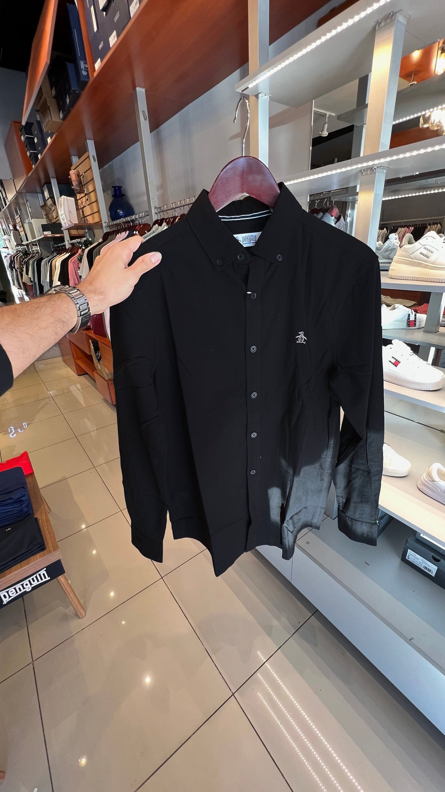 Penguin Oxford Long Sleeve Black