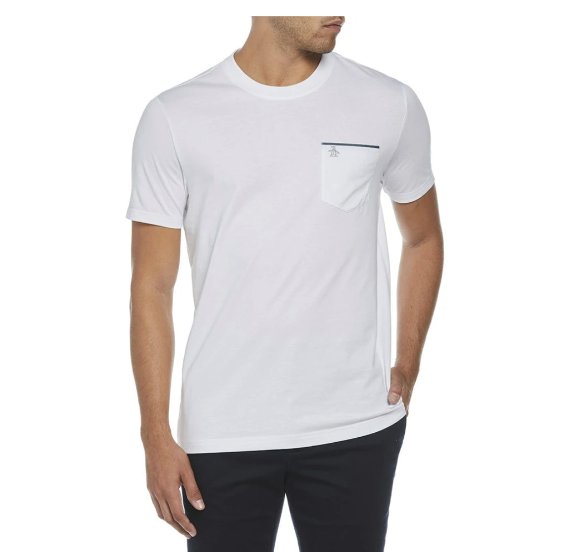 Penguin T-Shirt Pocket Moda Blanca