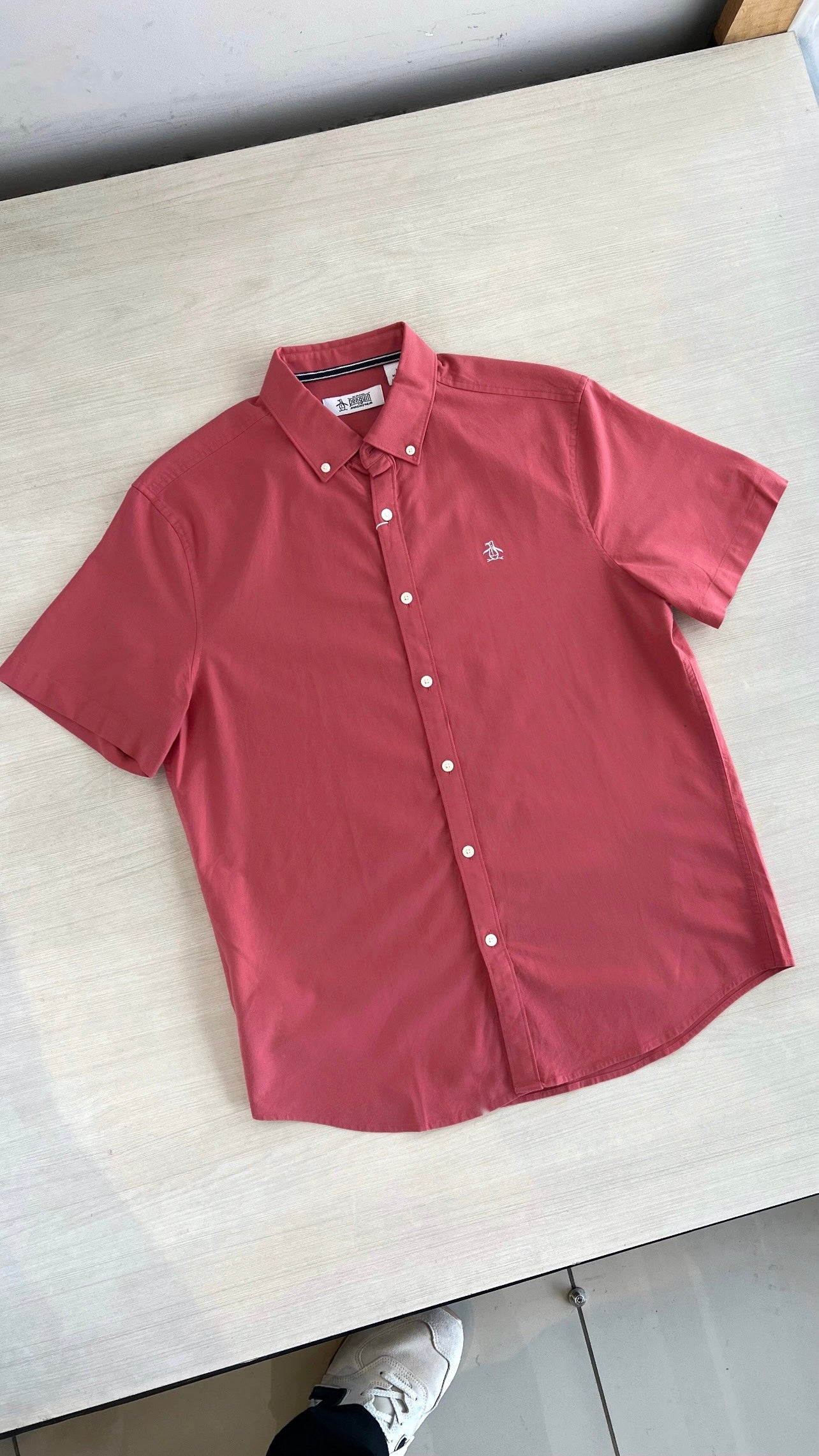 Penguin Oxford short sleeve red