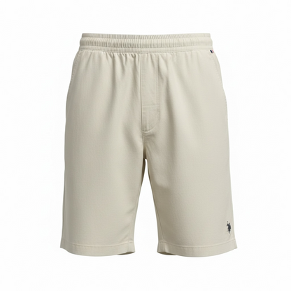 Us Polo Short Caballero Casual Lino Sand