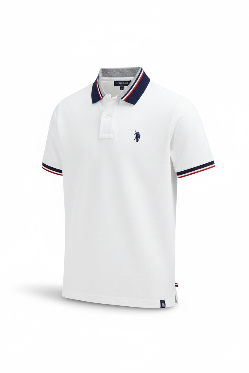 Us Polo Camisa Tipo Polo Boton Blanca