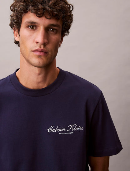 Calvin Klein Jeans Logo Carta T-Shirt Evening Blue