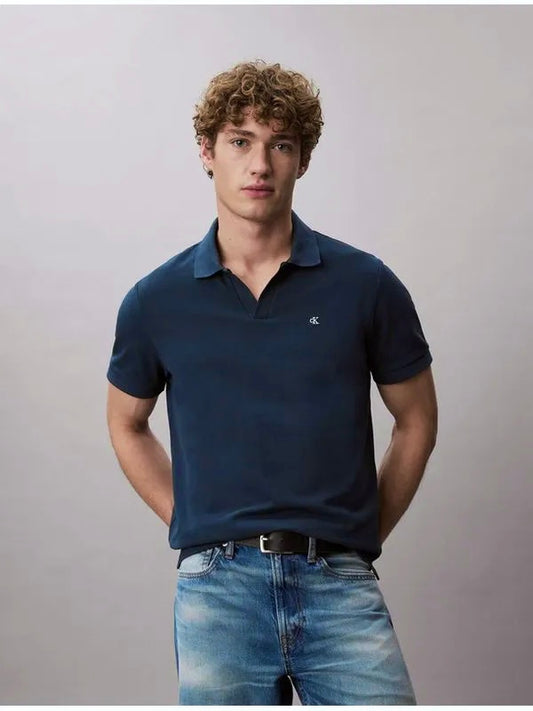 Calvin Klein Tipo Polo Cuello Piqué Navy Stone