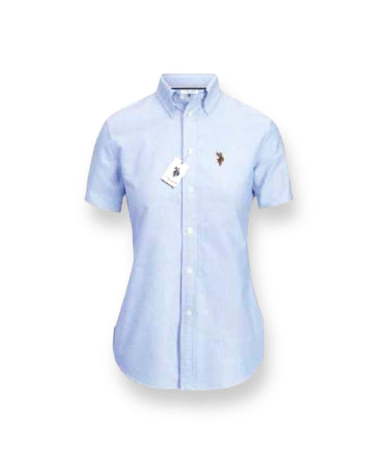 Us Polo Blusa Manga Corta Celeste Pastel Classic Fit