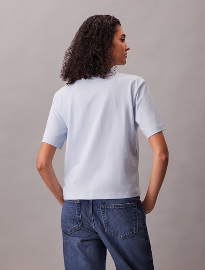 Calvin Klein T-Shirt Dama Relaxed Standard Logo Celeste