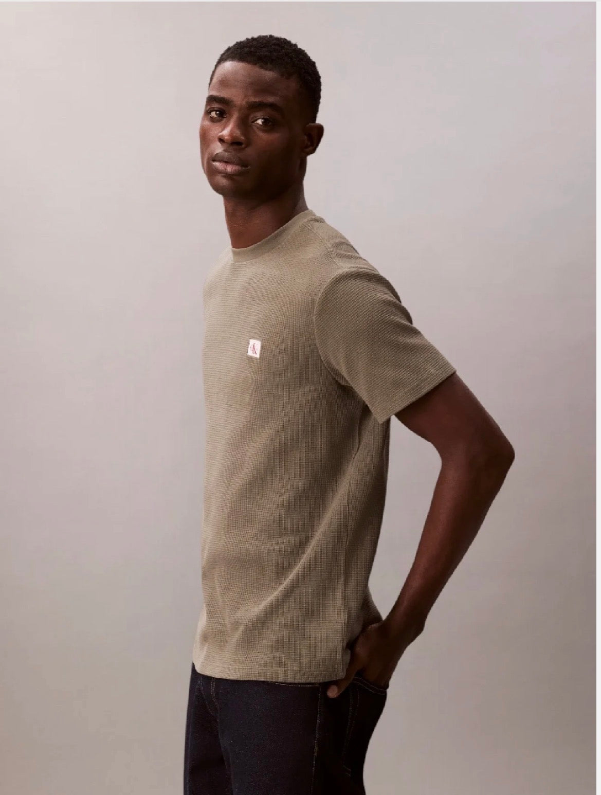 Calvin Klein T-Shirt Waffle Classic Fit Dusty Olive