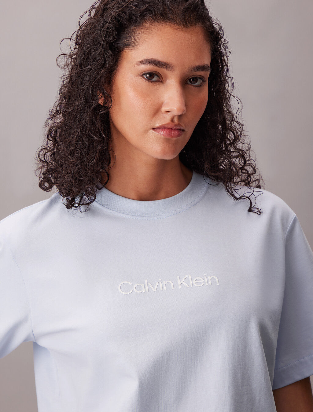 Calvin Klein T-Shirt Dama Relaxed Standard Logo Celeste