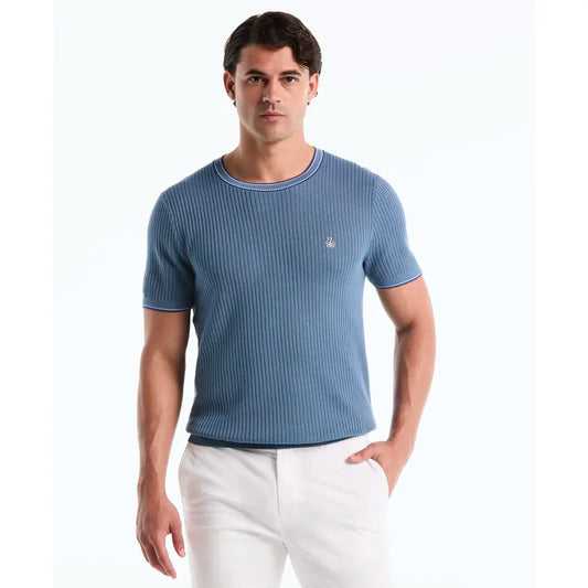 Penguin T Shirt Sweater Tejida Celeste