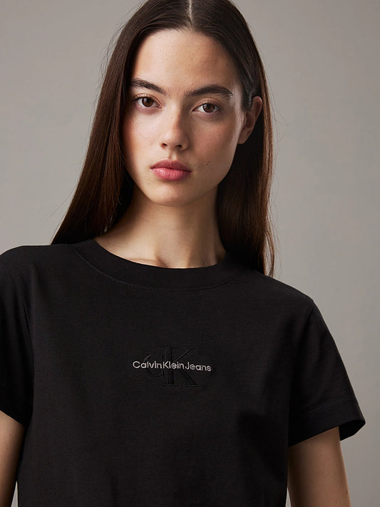 Calvin Klein T-Shirt Dama Monologo Slim CK Black