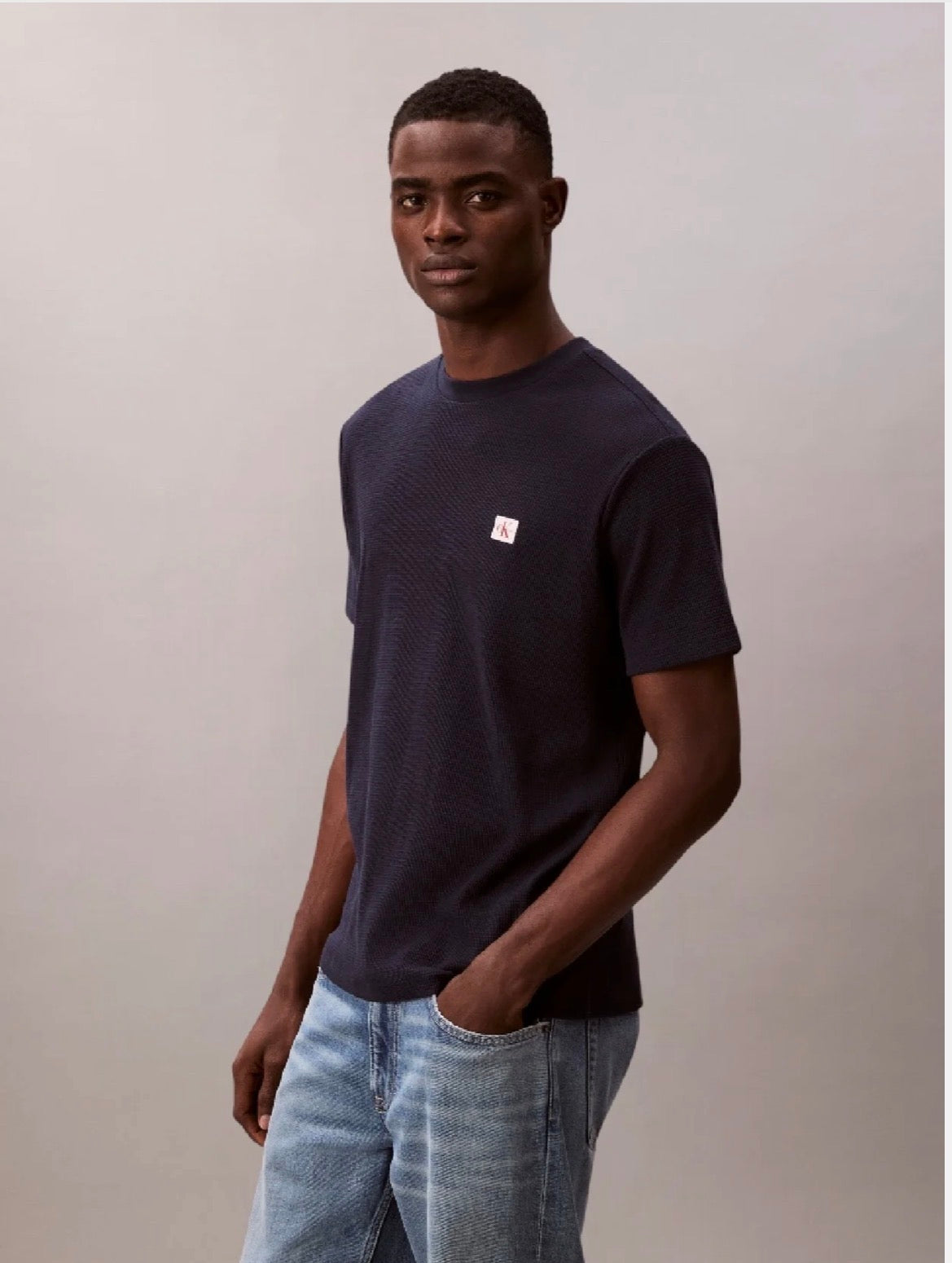 Calvin Klein T-Shirt Waffle Classic Fit Dark Sapphire