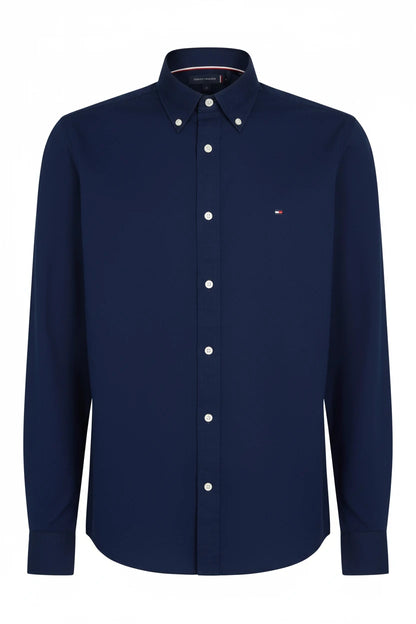 Tommy Hilfiger Manga Larga Slim Fit Carbon Navy