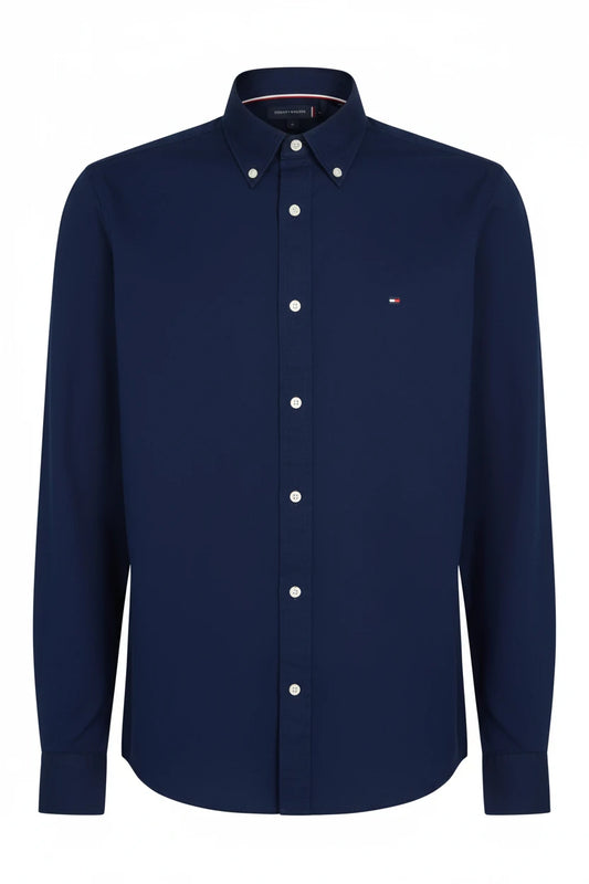 Tommy Hilfiger Manga Larga Slim Fit Carbon Navy