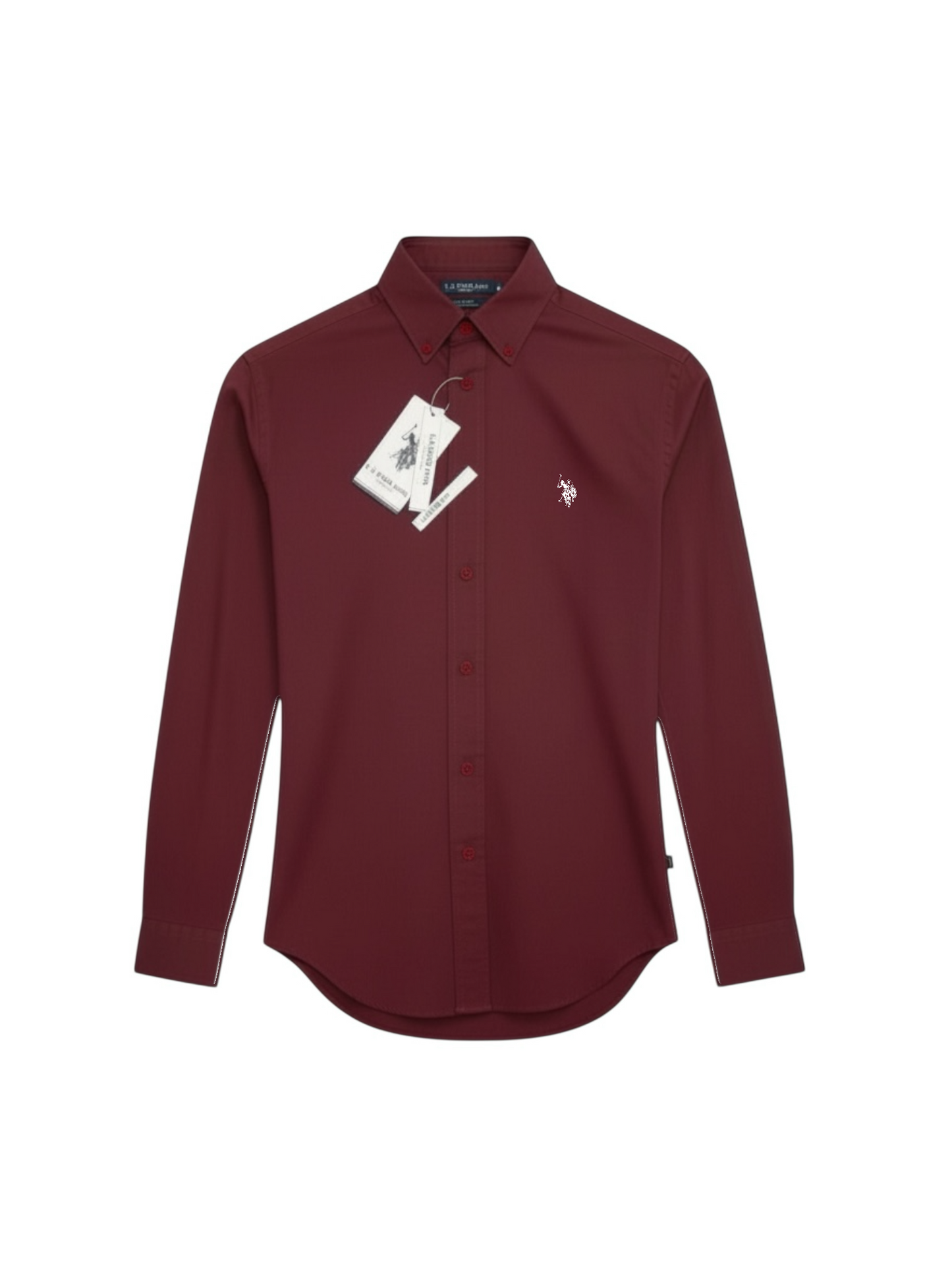 Us Polo Manga Larga Brick custom fit poplin