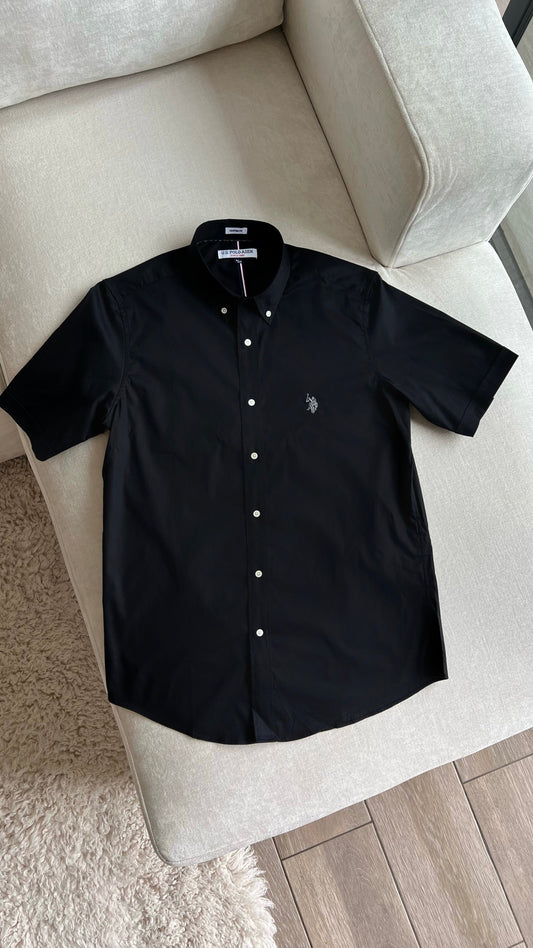 Us Polo Manga Corta Regular Fit Negra