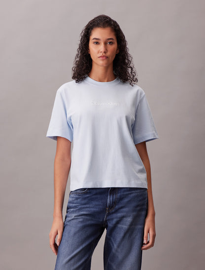 Calvin Klein T-Shirt Dama Relaxed Standard Logo Celeste