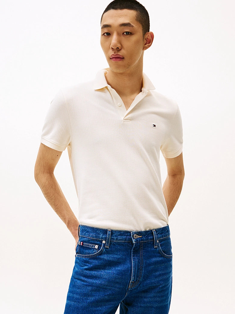 Tommy Hilfiger Tipo Polo Vertical Stripe Ivory Petal