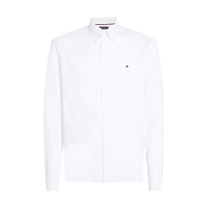 Tommy Hilfiger Manga Larga Slim Fit Textura Dobby Optic White