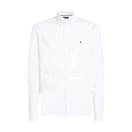 Tommy Hilfiger Manga Larga Slim Fit Textura Dobby Optic White