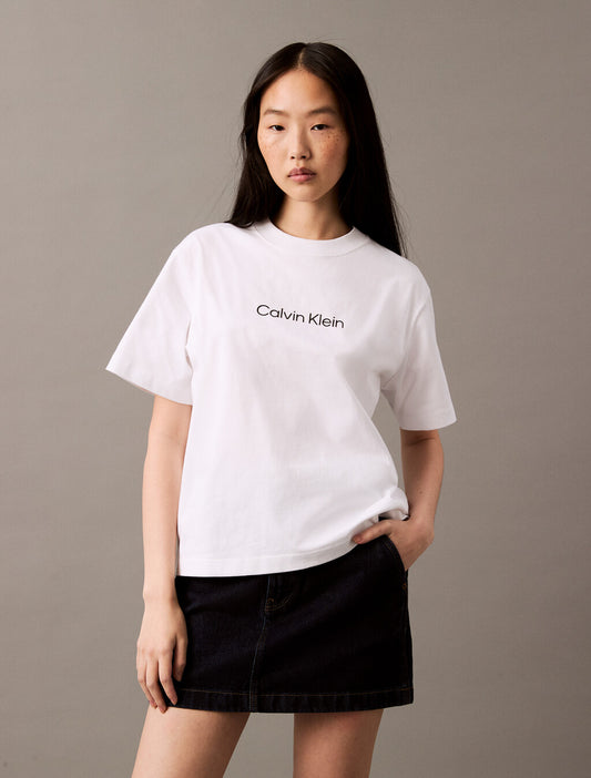 Calvin Klein T-Shirt Dama Relaxed Standard Logo Blanca