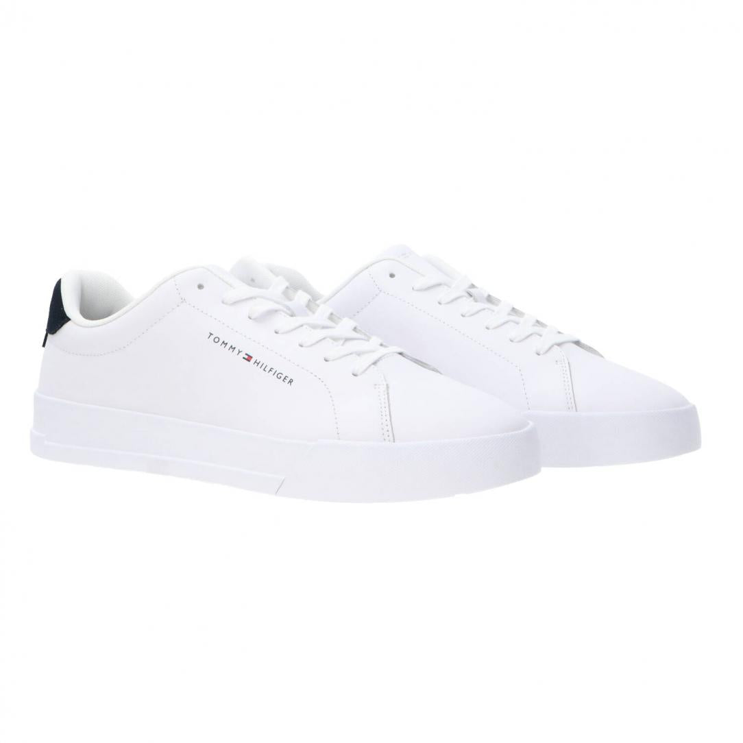 Tommy Sneaker Leather Grain White/Blue Caballero