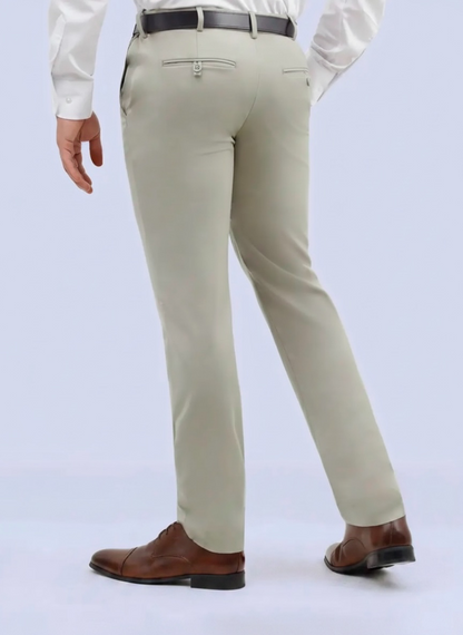 Savane Pantalón de Vestir Expandable Waistband Slim Fit Beige
