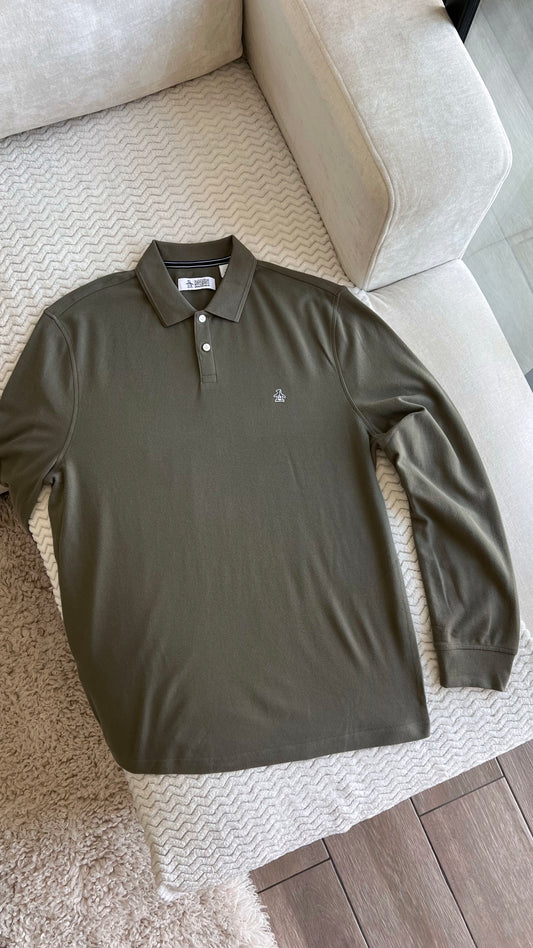 Polo Penguin type long sleeve olive green