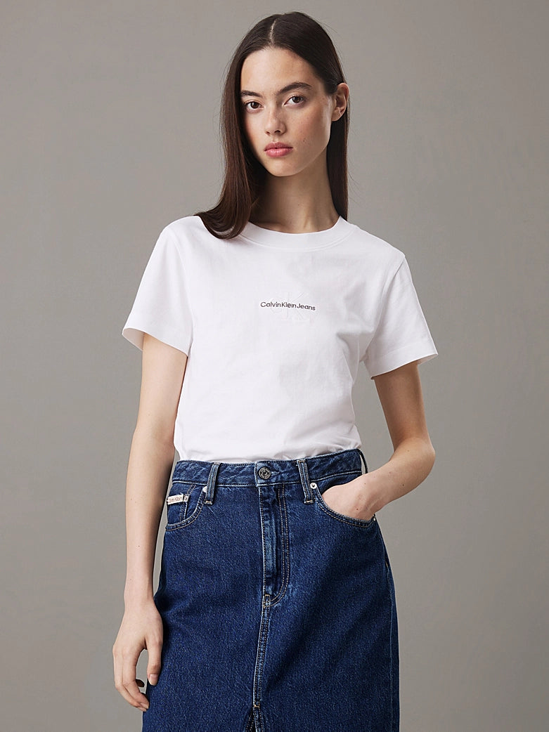 Calvin Klein T-Shirt Dama Regukar Jersey Bright White