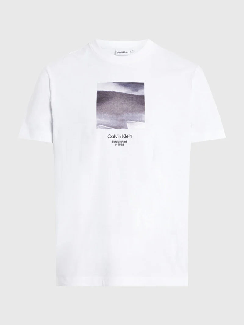 Tshirt Calvin Klein blanca estampada