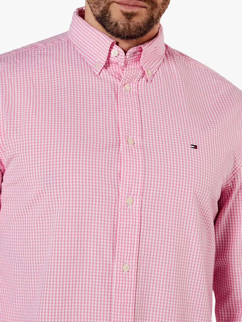 Tommy Hilfiger Camisa Manga Larga Flex Cuadros Rosa
