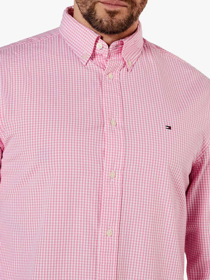 Tommy Hilfiger Camisa Manga Larga Flex Cuadros Rosa