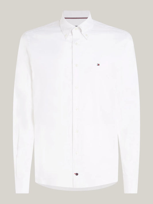 Camisa Tommy Hilfiger Blanca Manga Larga THFLEX