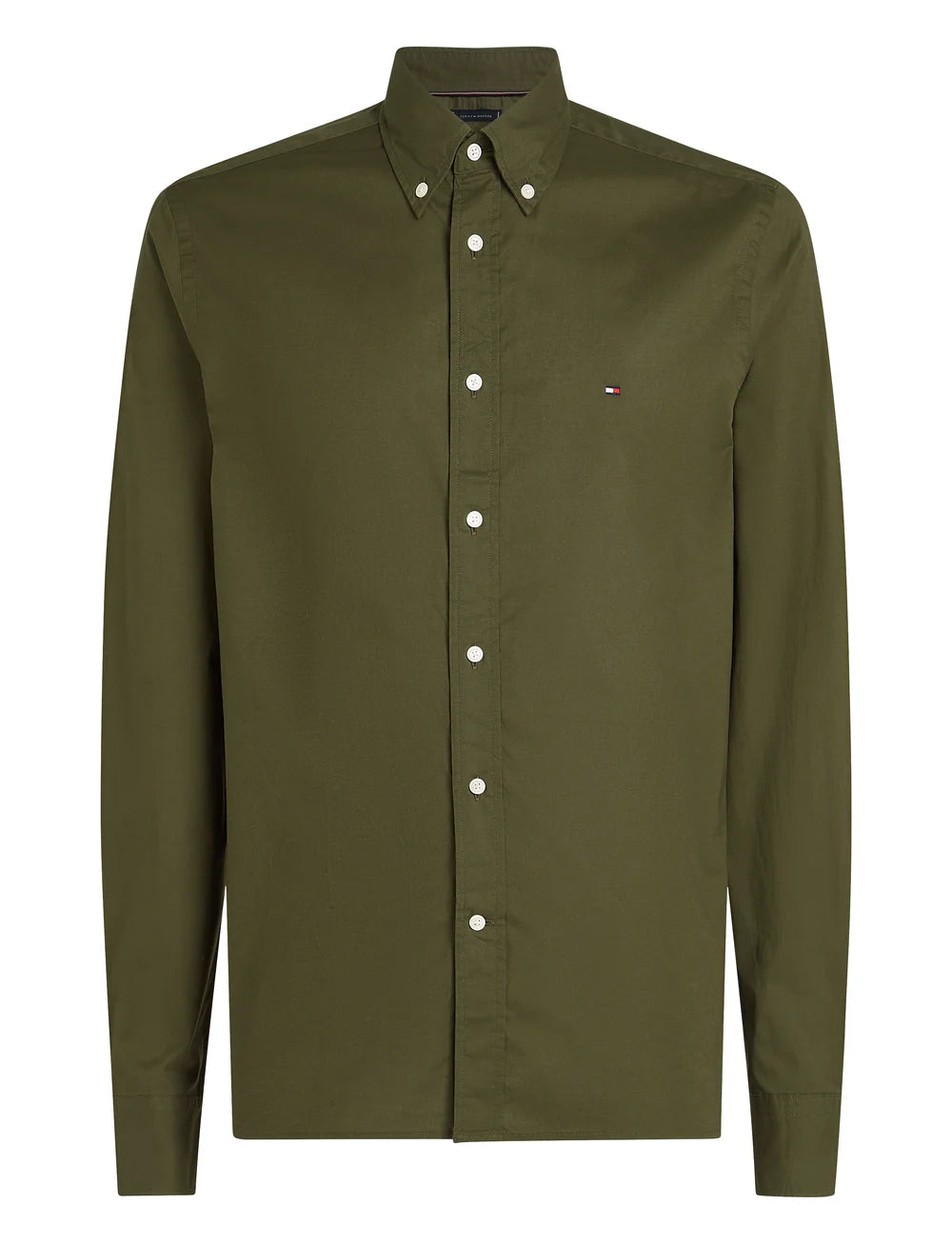 Camisa Tommy Manga Larga Army Olive