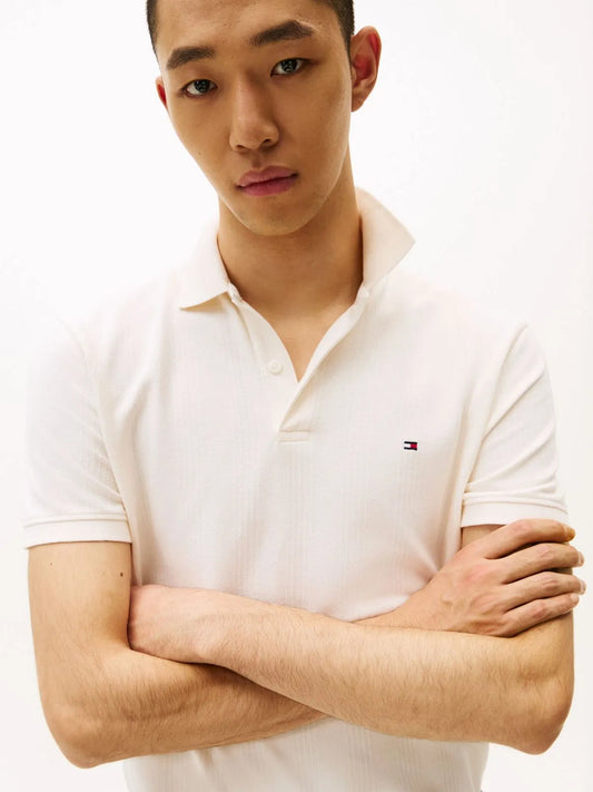 Tommy Hilfiger Tipo Polo Vertical Stripe Ivory Petal