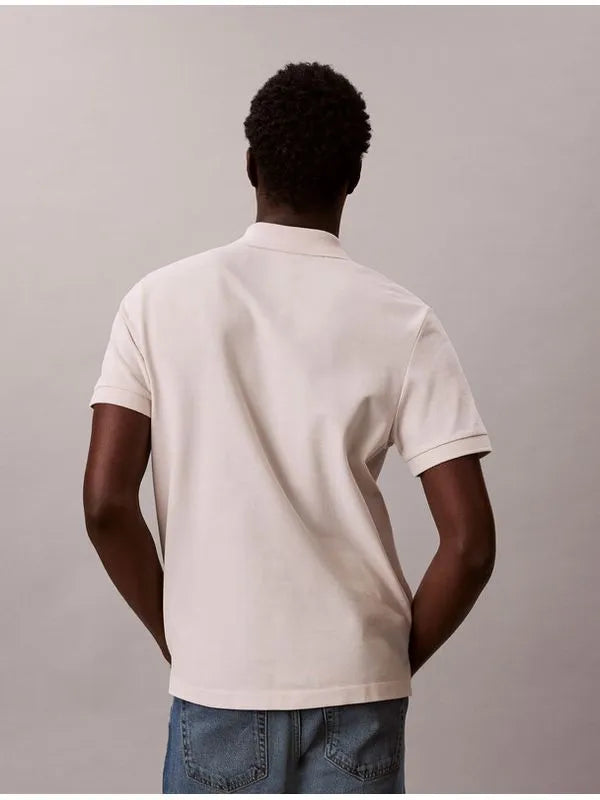 Calvin Klein Tipo Polo Cuello Piqué White Sand