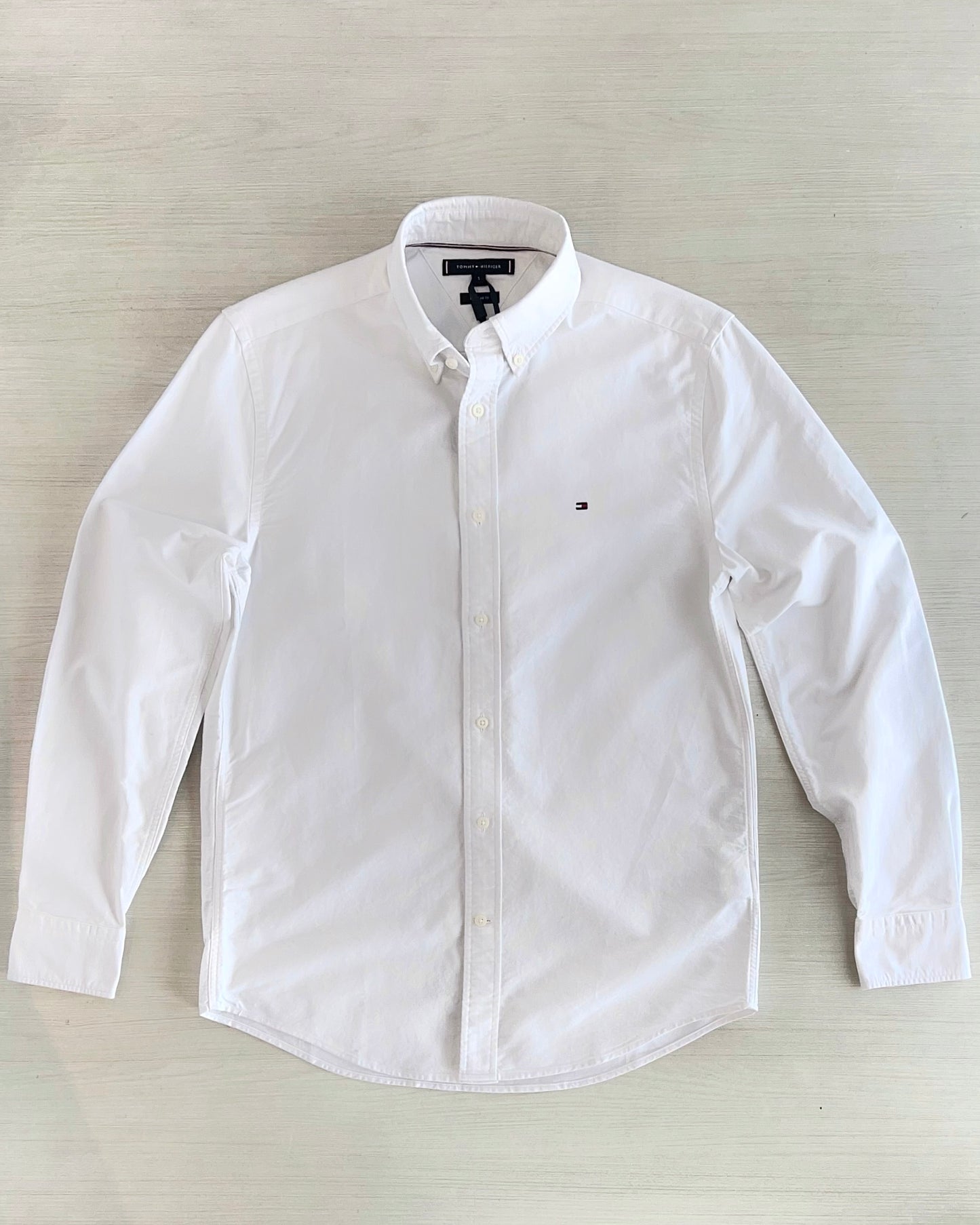 Tommy Hilfiger camisa Oxford manga larga Blanca