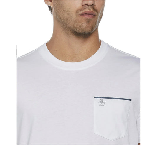 Penguin T-Shirt Pocket Moda Blanca