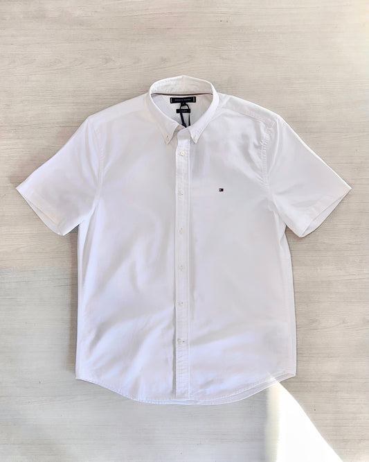 Tommy Hilfiger camisa Blanca Manga Corta Oxford