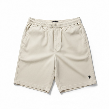 Us Polo Short Caballero Casual Lino Sand